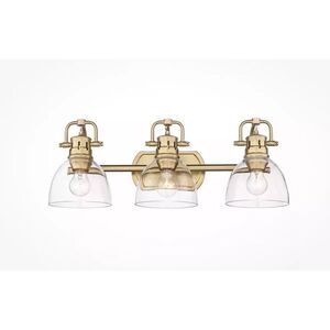 Golden Lighting 3602-BA3 CLR Duncan 3 Light 25" Vanity Light‎ Brushed Bronze